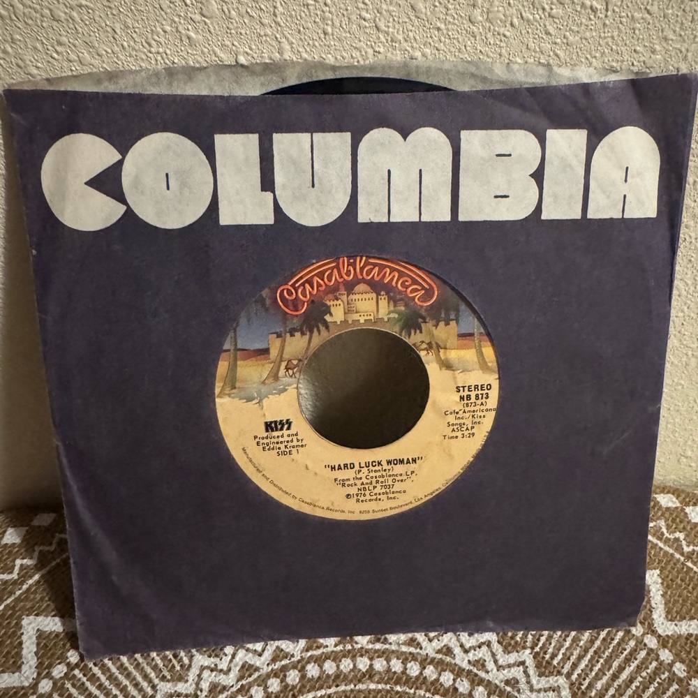 KISS 1976 'Hard Luck Woman' & ‘Mr. Speed’ Vinyl 45 Record